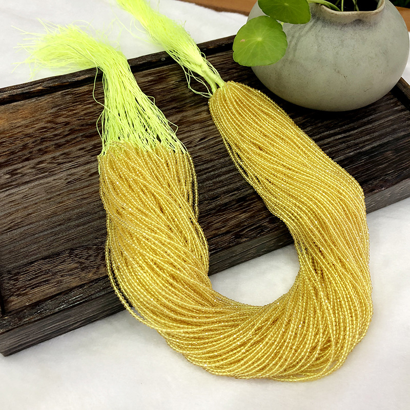 Light Yellow Spinel Personality Ornament Long Chain Hard Surface Polished near Natural Stone DIY Bracelet Clavicle Chain Accessories