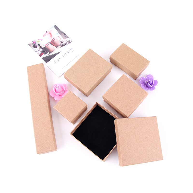 Manufacturers direct yellow cattle skin tiandi cover jewelry box bracelet ring necklace jewelry box custom logo