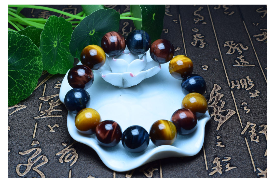 Fujingyuan Jewelry Natural Red Yellow Blue Three Colors Tiger-Eye Bracelet Tiger Eye Stone Agate Jade Bracelet Fujingyuan Jewelry Natural Red Yellow Blue Three Colors Tiger-Eye Bracelet Tiger Eye Stone Agate Jade Bracelet