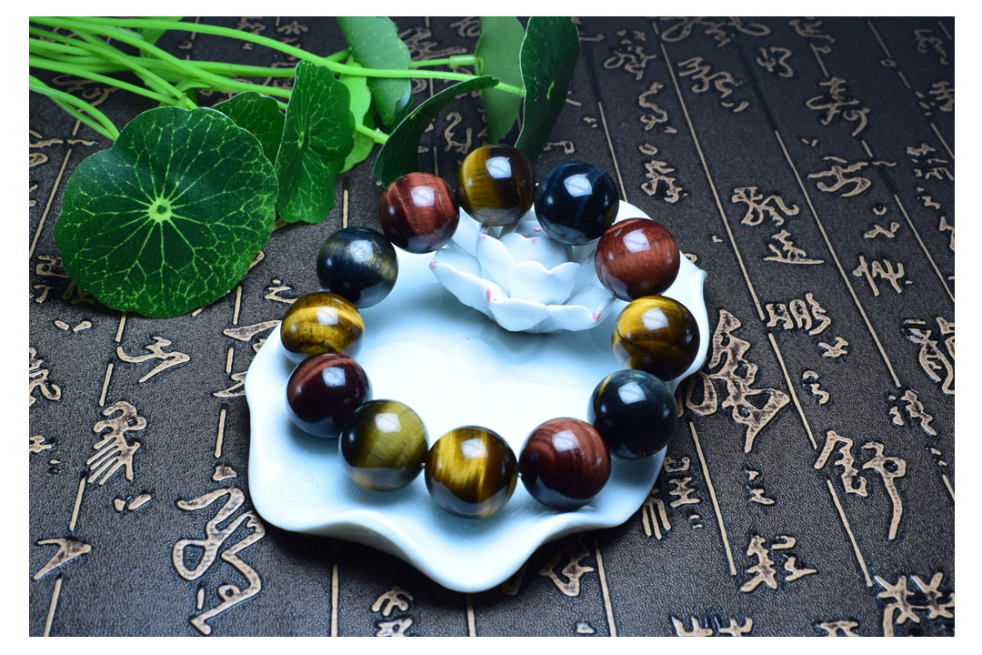 Fujingyuan Jewelry Natural Red Yellow Blue Three Colors Tiger-Eye Bracelet Tiger Eye Stone Agate Jade Bracelet Fujingyuan Jewelry Natural Red Yellow Blue Three Colors Tiger-Eye Bracelet Tiger Eye Stone Agate Jade Bracelet