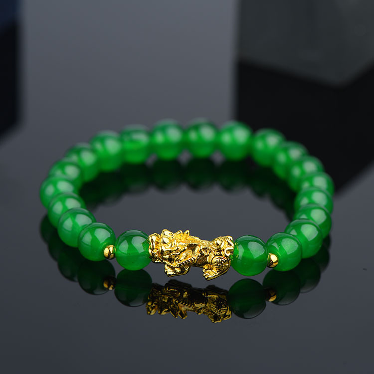 Vietnam Brass Alluvial Gold Color Retaining Yellow Gold Pi Xiu Bracelet Imitation 3D Hard Pure Gold Picchu Alluvial Gold Bracelet Non-Fading Jewelry