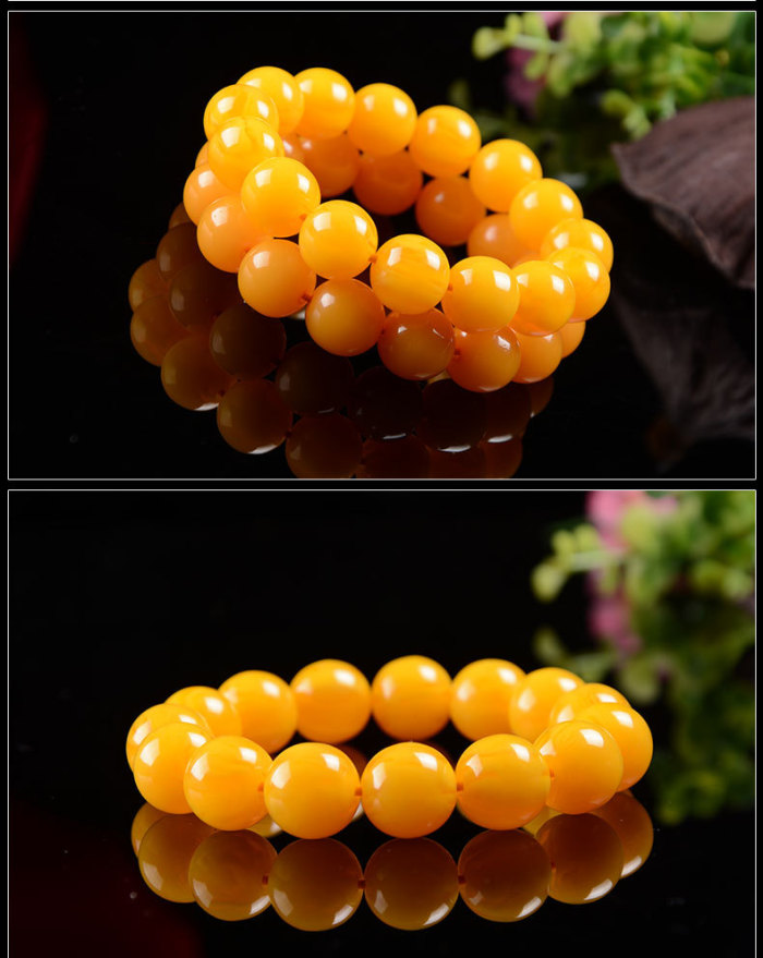 Imitation chicken oil beeswax Bracelet yellow white beads bracelets nectar resin beeswax hand spread goods wholesale
