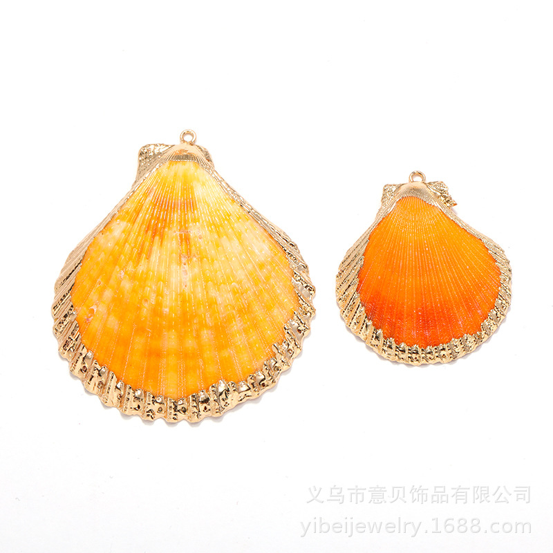 Yibei Gold-Plated Lemon Yellow Scallop Amazon Hot Jewelry Pendant Necklace Bracelet Accessories