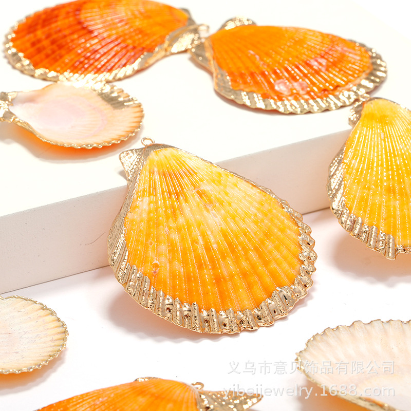 Yibei Gold-Plated Lemon Yellow Scallop Amazon Hot Jewelry Pendant Necklace Bracelet Accessories