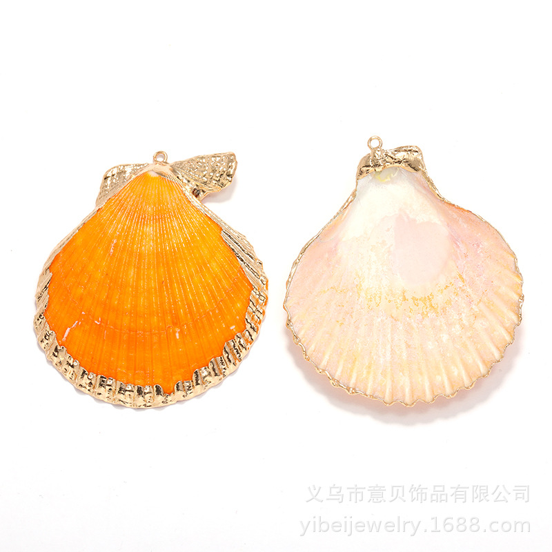 Yibei Gold-Plated Lemon Yellow Scallop Amazon Hot Jewelry Pendant Necklace Bracelet Accessories