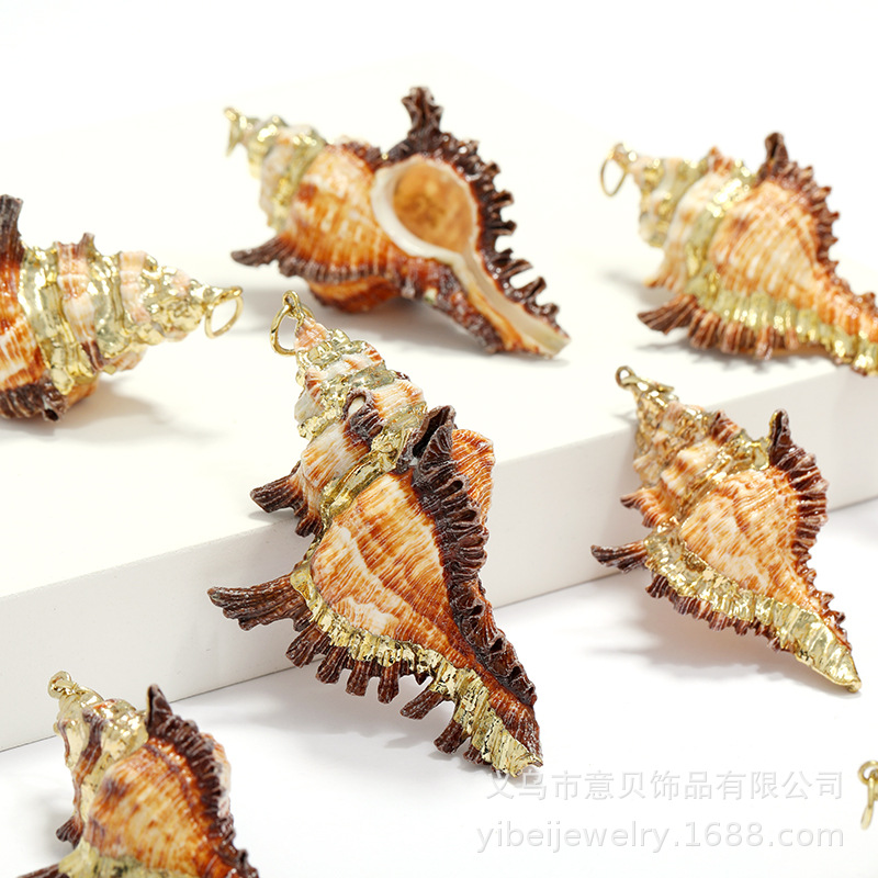 Yibei Gold-Plated Lemon Yellow Scallop Amazon Hot Jewelry Pendant Necklace Bracelet Accessories