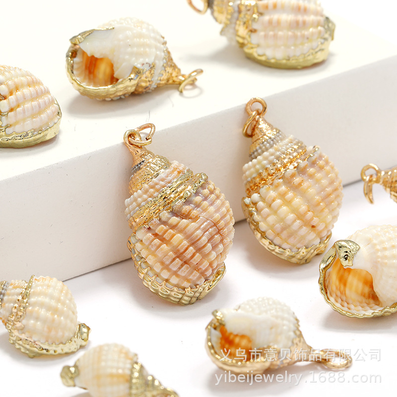 Yibei Gold-Plated Lemon Yellow Scallop Amazon Hot Jewelry Pendant Necklace Bracelet Accessories