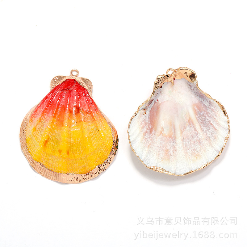 Yibei Gold-Plated Lemon Yellow Scallop Amazon Hot Jewelry Pendant Necklace Bracelet Accessories