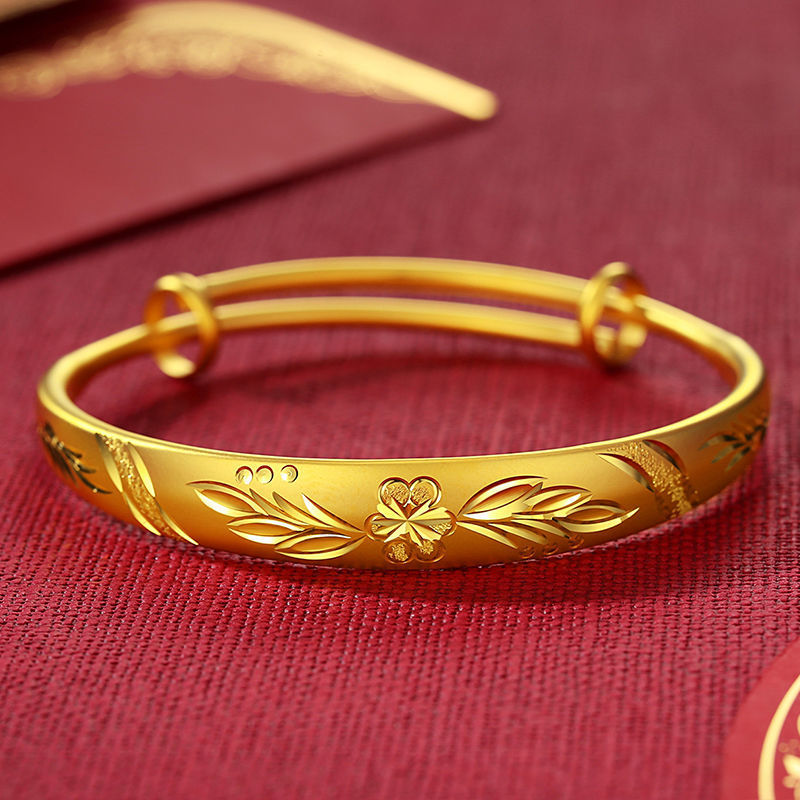 Factory Wholesale Vietnam Placer Gold Bracelet Starry Yellow Gold Bracelet Female Push-Pull Adjustable Fashion Color Retaining Jewelry