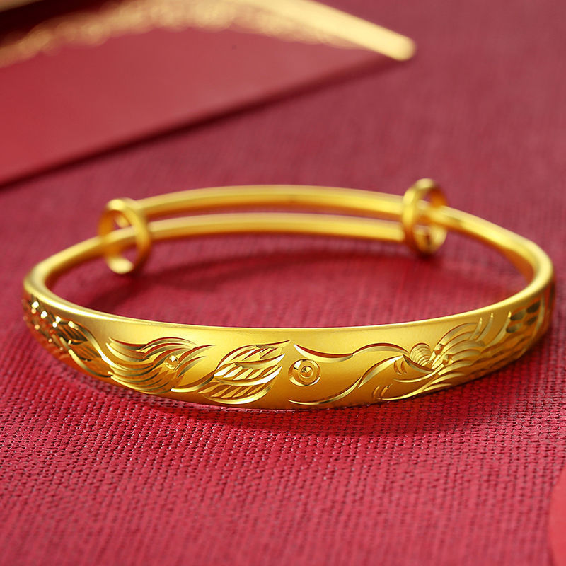 Factory Wholesale Vietnam Placer Gold Bracelet Starry Yellow Gold Bracelet Female Push-Pull Adjustable Fashion Color Retaining Jewelry