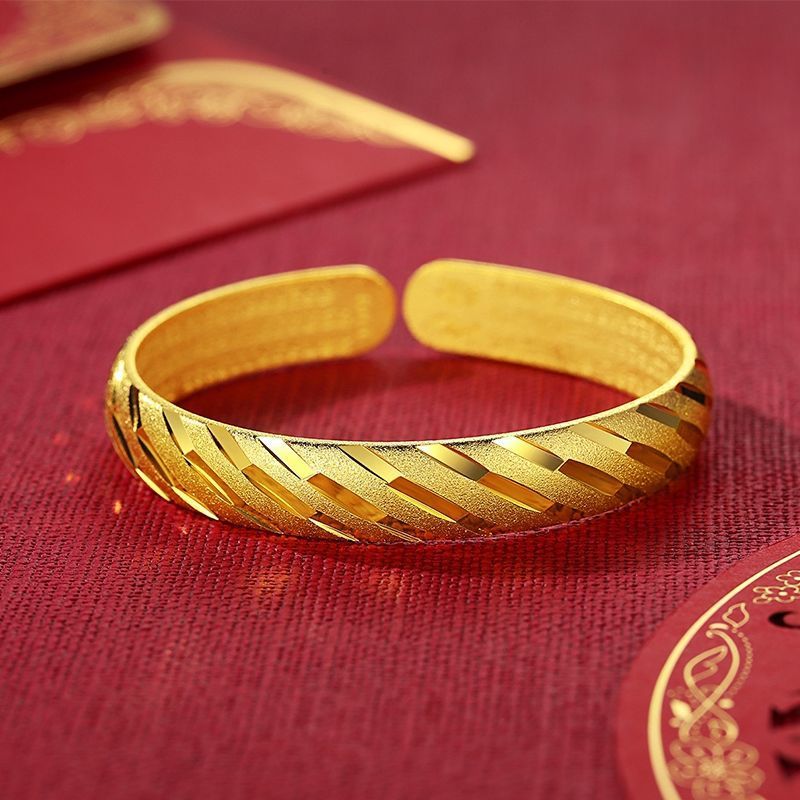 Factory Wholesale Vietnam Placer Gold Bracelet Starry Yellow Gold Bracelet Female Push-Pull Adjustable Fashion Color Retaining Jewelry