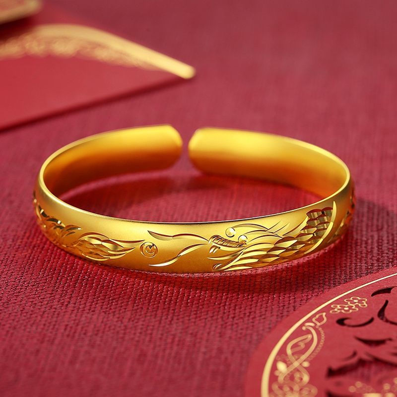 Factory Wholesale Vietnam Placer Gold Bracelet Starry Yellow Gold Bracelet Female Push-Pull Adjustable Fashion Color Retaining Jewelry