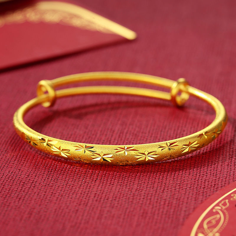 Factory Wholesale Vietnam Placer Gold Bracelet Starry Yellow Gold Bracelet Female Push-Pull Adjustable Fashion Color Retaining Jewelry