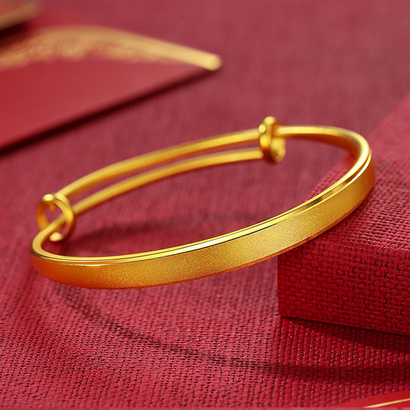 Factory Wholesale Vietnam Placer Gold Bracelet Starry Yellow Gold Bracelet Female Push-Pull Adjustable Fashion Color Retaining Jewelry
