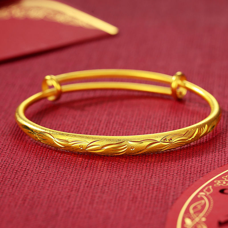 Factory Wholesale Vietnam Placer Gold Bracelet Starry Yellow Gold Bracelet Female Push-Pull Adjustable Fashion Color Retaining Jewelry
