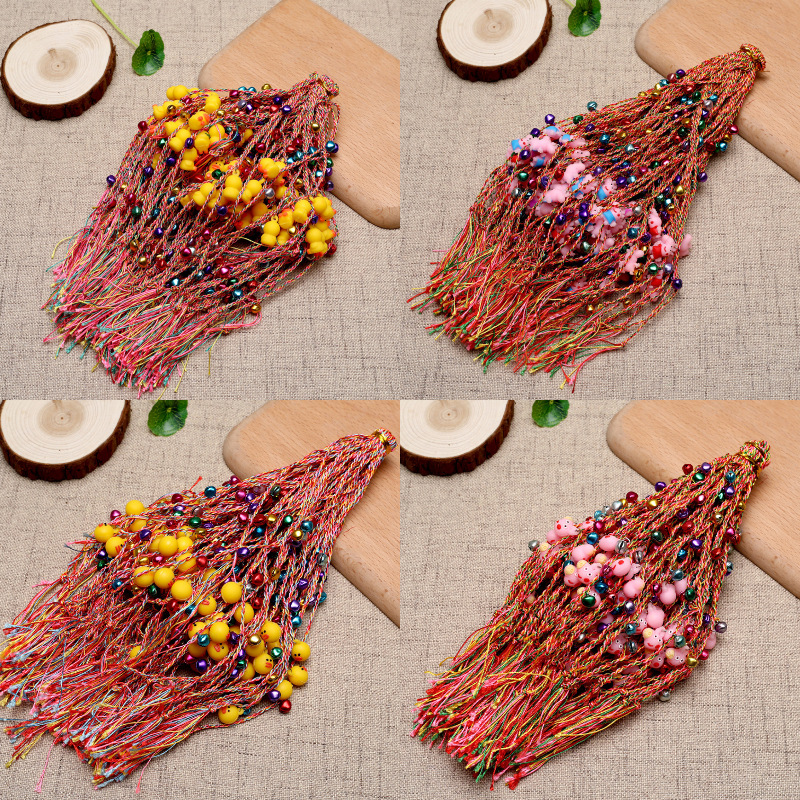 Hand-Woven Colorful Rope Bracelet Dragon Boat Festival Color Bell Colorful Rope Hanging Pig Small Yellow Duck Bracelet Ankle Chain