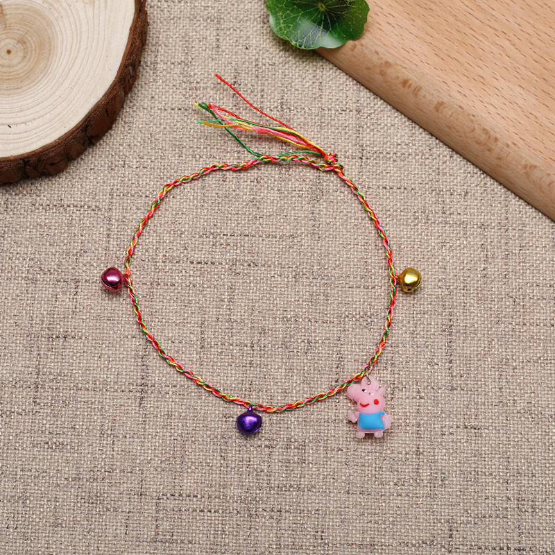 Hand-Woven Colorful Rope Bracelet Dragon Boat Festival Color Bell Colorful Rope Hanging Pig Small Yellow Duck Bracelet Ankle Chain