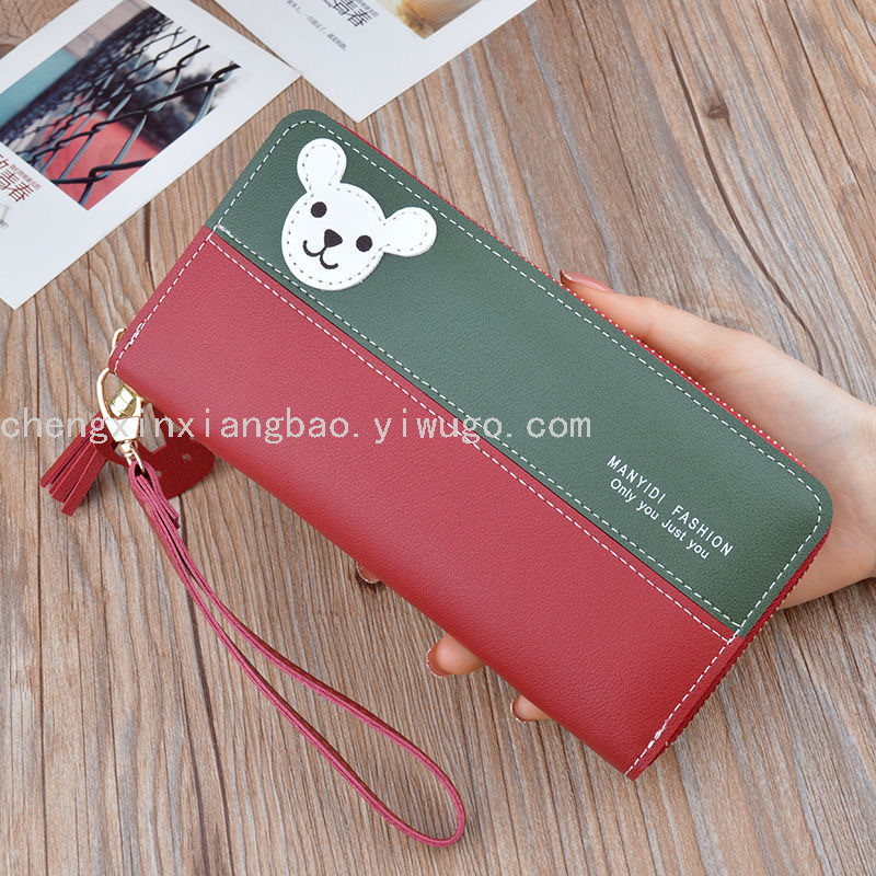Bag Boutique Women Bag Trendy Women's Bags Factory Custom Wallet Female Bear Stitching Wallet Clutch Pu Mobile Phone Bag