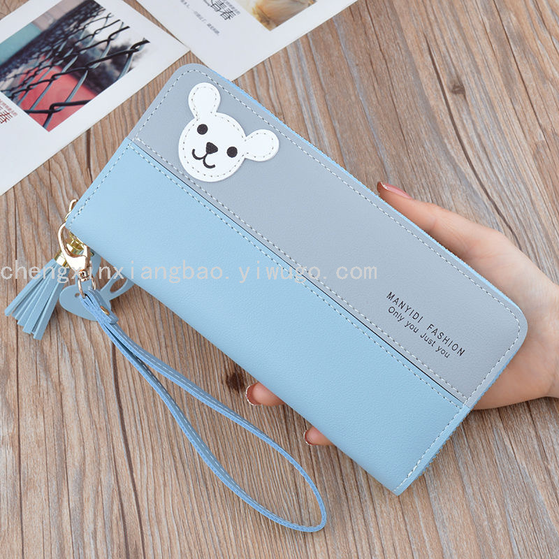 Bag Boutique Women Bag Trendy Women's Bags Factory Custom Wallet Female Bear Stitching Wallet Clutch Pu Mobile Phone Bag