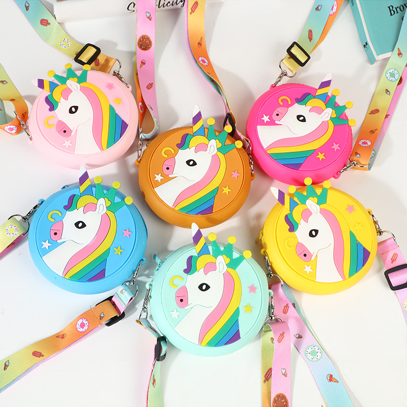 Unicorn Silicone Wallet Lovely Bag Children Coin Purse Crossbody Bag Portable Sundry Bag Cartoon Small Backpack