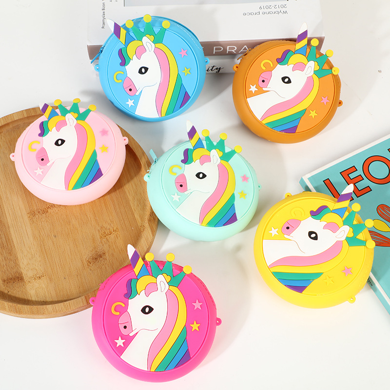 Unicorn Silicone Wallet Lovely Bag Children Coin Purse Crossbody Bag Portable Sundry Bag Cartoon Small Backpack