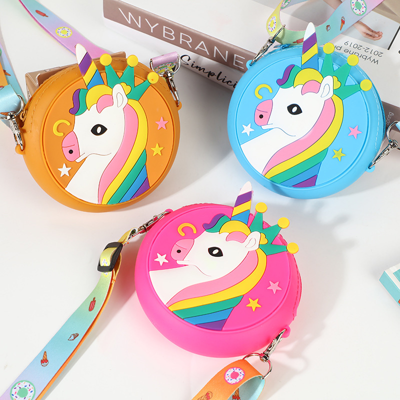 Unicorn Silicone Wallet Lovely Bag Children Coin Purse Crossbody Bag Portable Sundry Bag Cartoon Small Backpack