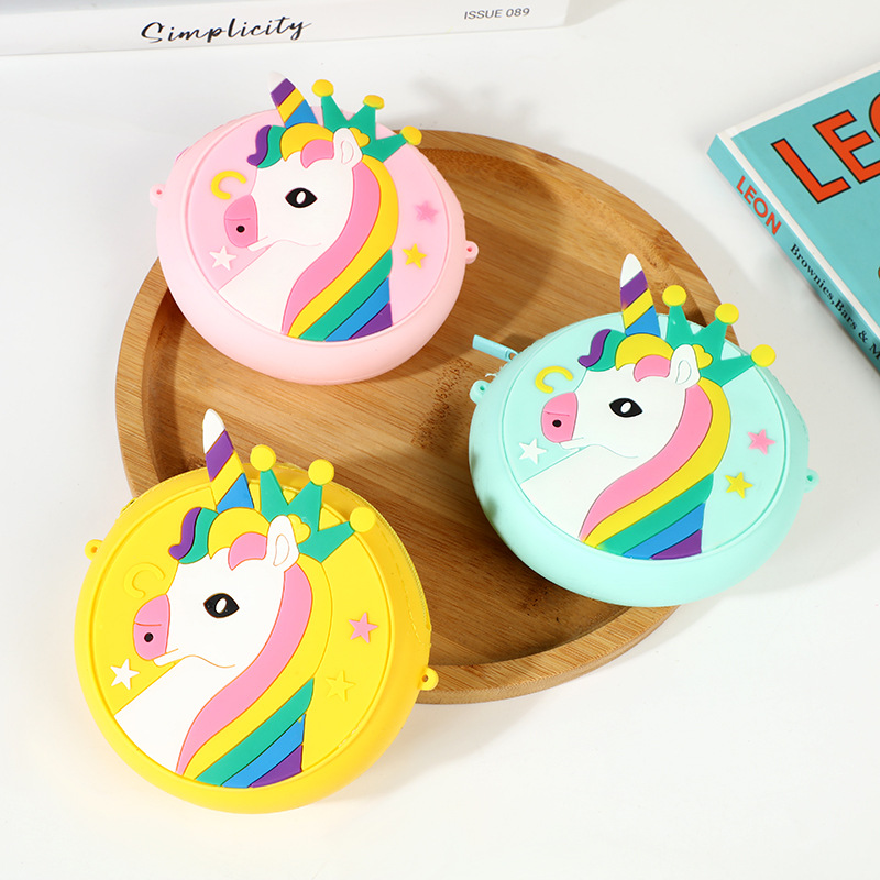 Unicorn Silicone Wallet Lovely Bag Children Coin Purse Crossbody Bag Portable Sundry Bag Cartoon Small Backpack