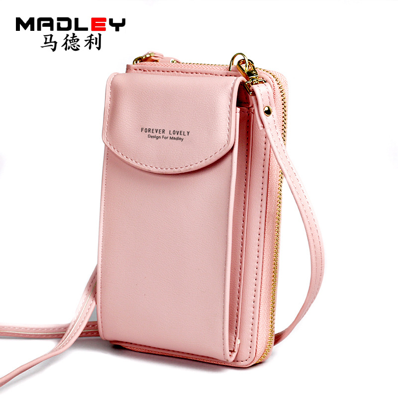 Forever Young New Style Women&#039;s Long Clutch Large Capacity Mobile Wallet Zip ShoulderCrossbody Bag