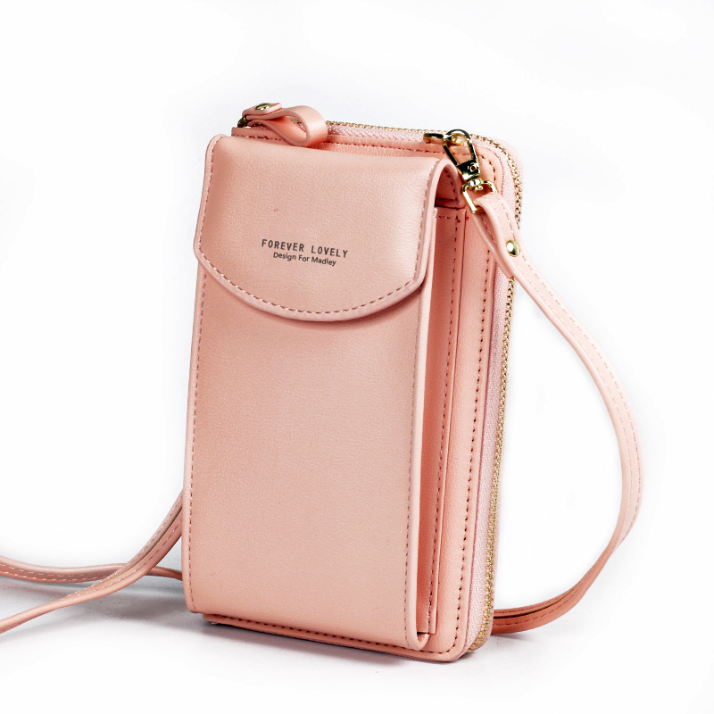 Forever Young New Style Women&#039;s Long Clutch Large Capacity Mobile Wallet Zip ShoulderCrossbody Bag