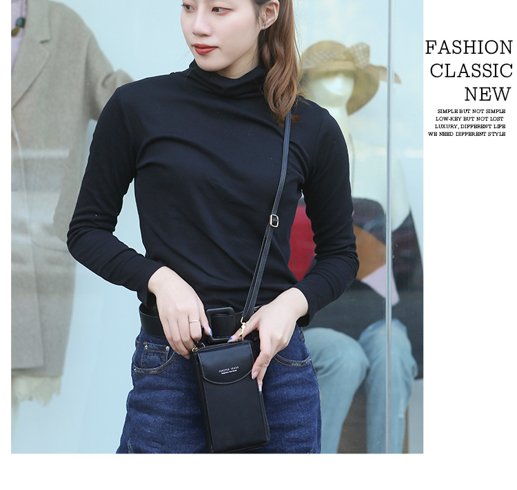Forever Young New Style Women's Long Clutch Large Capacity Mobile Wallet Zip ShoulderCrossbody Bag