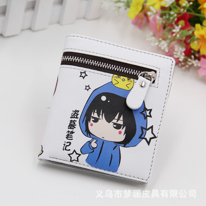 New vertical cartoon wallet 3d cartoon wallet men's and women's short cartoon silk-screen wallet