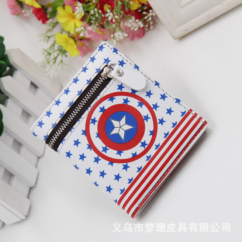 New vertical cartoon wallet 3d cartoon wallet men's and women's short cartoon silk-screen wallet