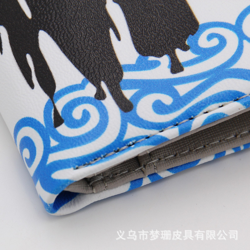 New vertical cartoon wallet 3d cartoon wallet men's and women's short cartoon silk-screen wallet