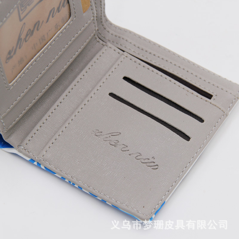 New vertical cartoon wallet 3d cartoon wallet men's and women's short cartoon silk-screen wallet