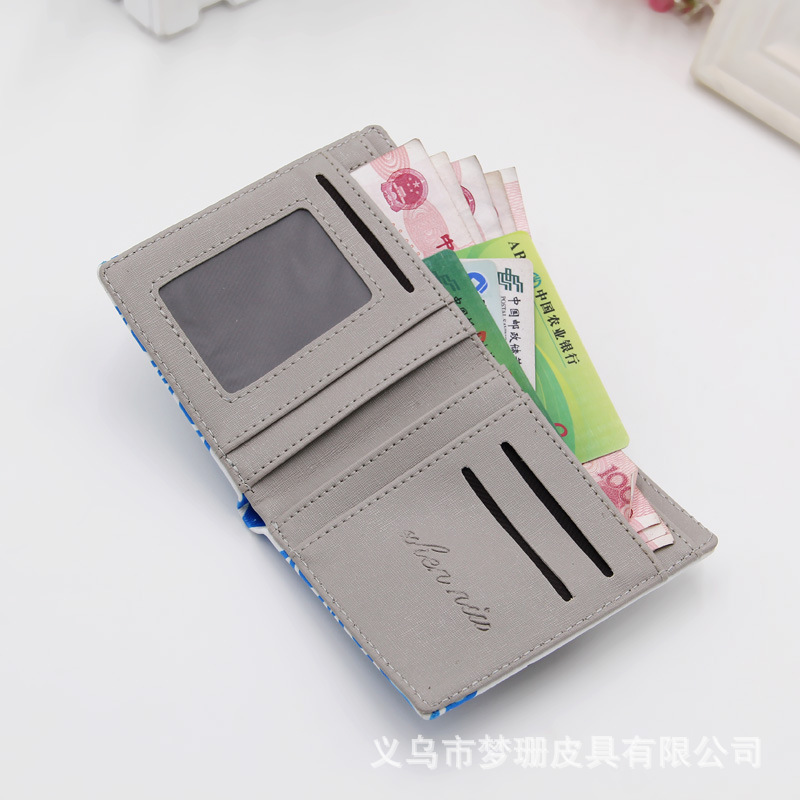 New vertical cartoon wallet 3d cartoon wallet men's and women's short cartoon silk-screen wallet