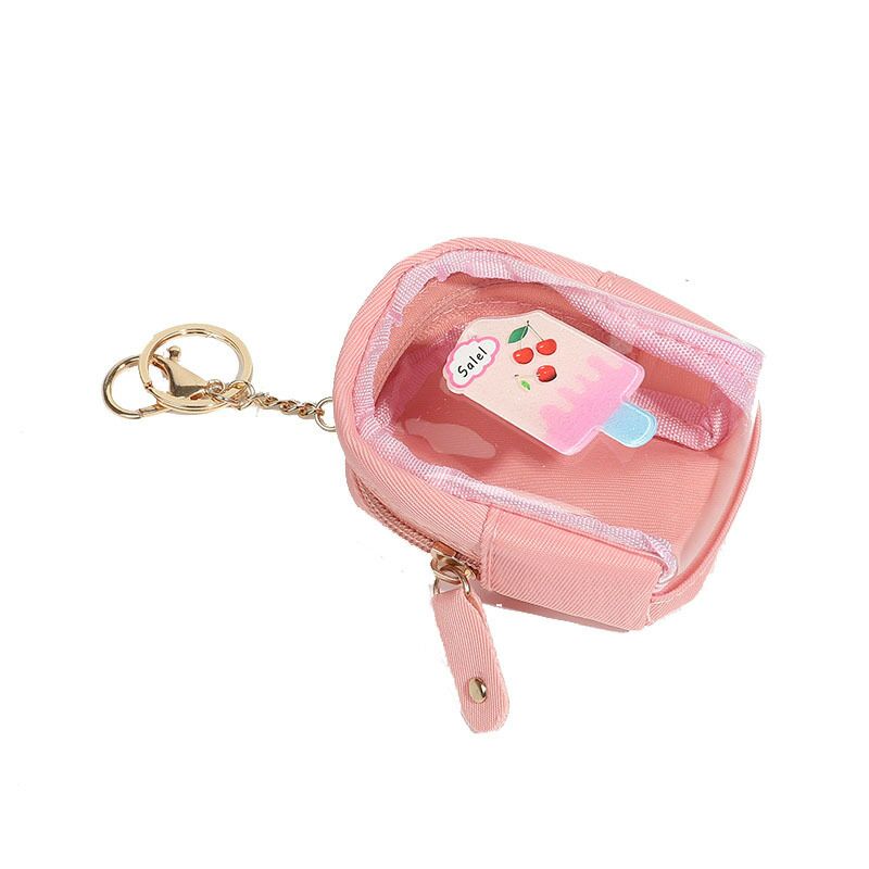 New Cartoon Cute Animal Head Promotional Gift Coin Purse Creative PU Leather Keychain Wallet Storage Bag