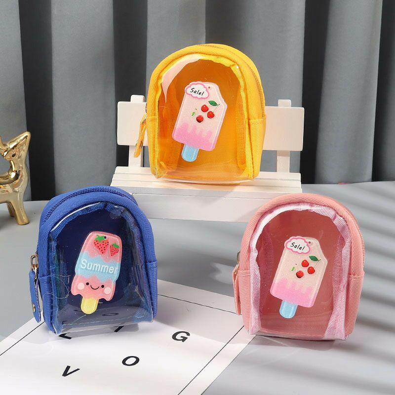 New Cartoon Cute Animal Head Promotional Gift Coin Purse Creative PU Leather Keychain Wallet Storage Bag