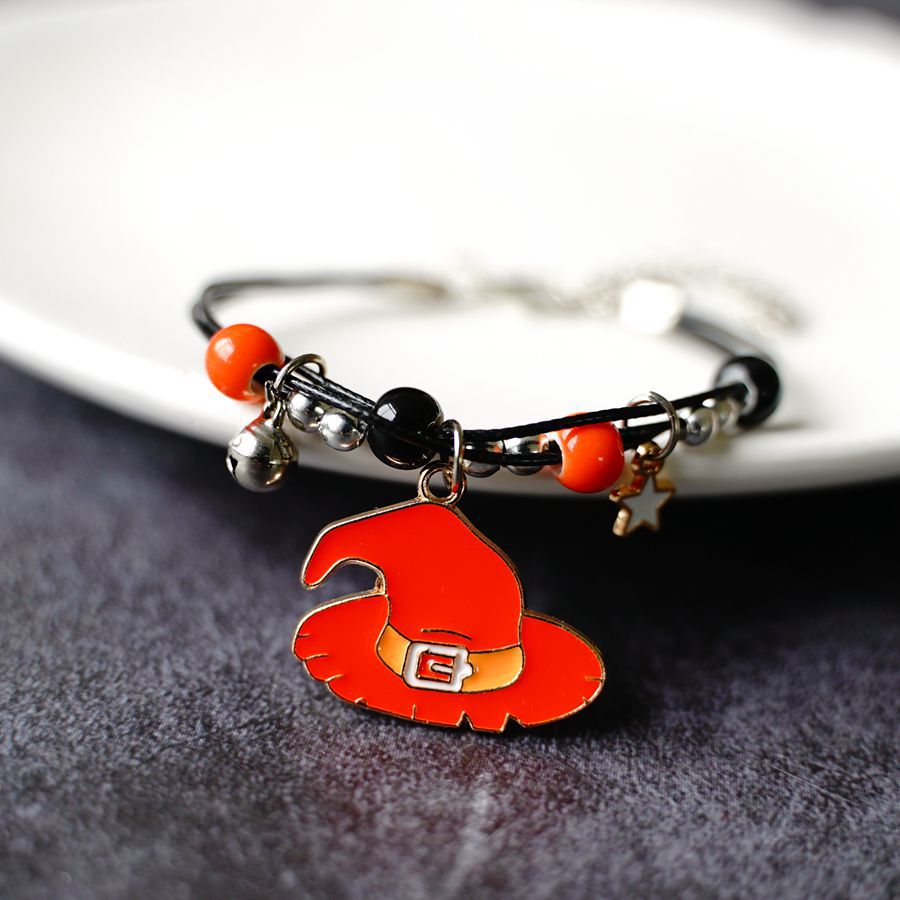 2021 Europe and America Cross Border Hot Sale Halloween Bracelet Pumpkin Bracelet New Ghost Festival Yellow Red Ceramic Bracelet Wholesale