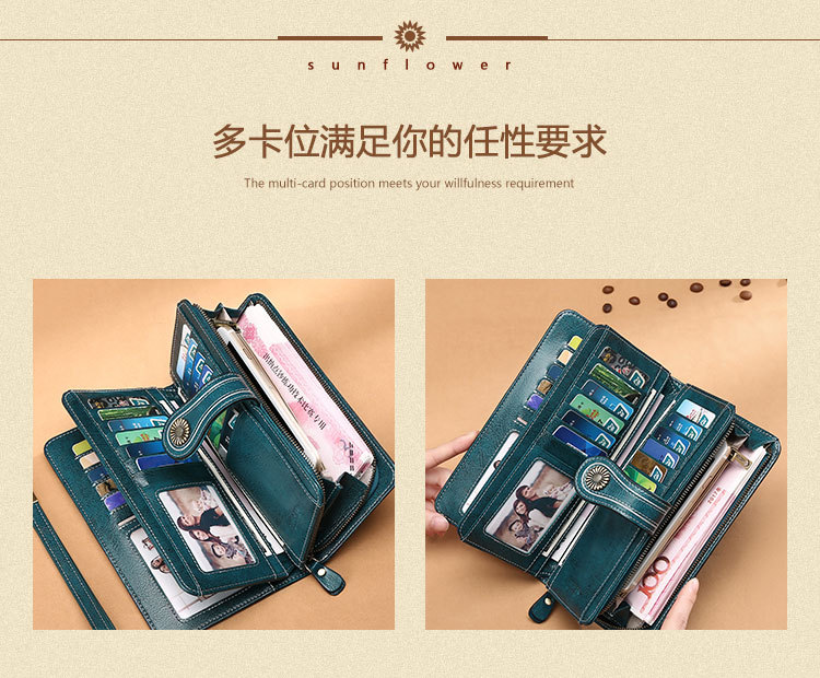 New Style Oil Wax Cowhide Women's Large Capacity Leather Wallet Long Women's Large Wallet One Product Dropshipping New Style Oil Wax Cowhide Women's Large Capacity Leather Wallet Long Women's Large Wallet One Product Dropshipping