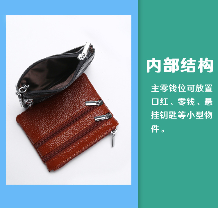 Genuine Leather MultiFunction Women's Coin Purse Key Case Business Gift Bus Wallet Style