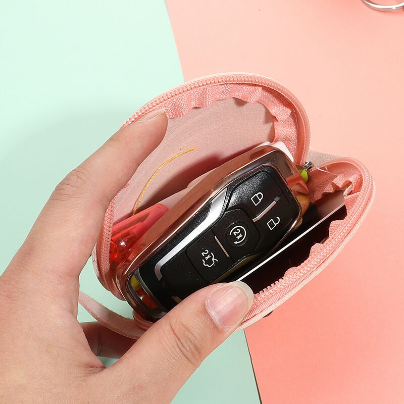 New Cartoon Cute Animal Head Promotional Gift Coin Purse Creative PU Leather Keychain Wallet Storage Bag