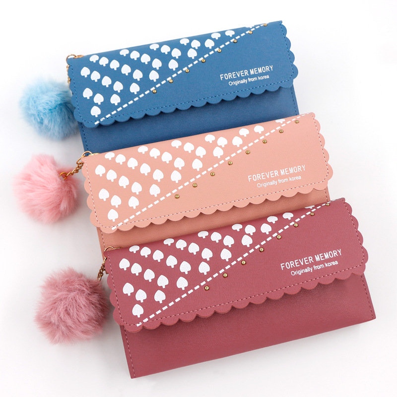Factory Direct Supply Korean Simple and Sweet Women&#039;s Long Wallet Fashion Wallet Coin Purse Clutch Women&#039;s Long Wallet
