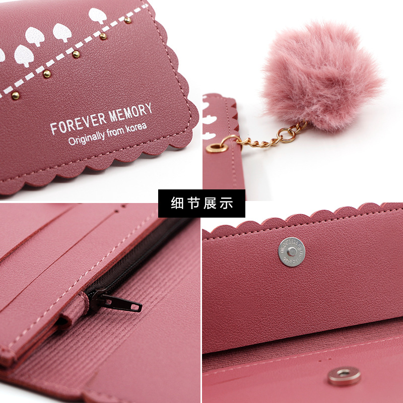 Factory Direct Supply Korean Simple and Sweet Women&#039;s Long Wallet Fashion Wallet Coin Purse Clutch Women&#039;s Long Wallet