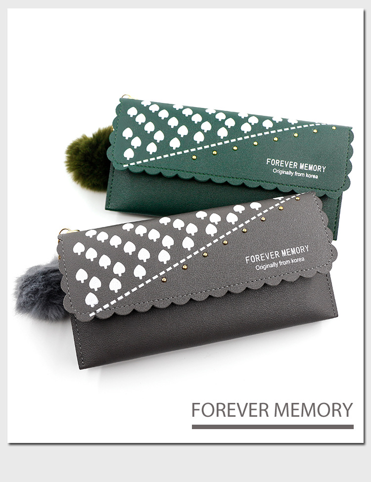 Factory Direct Supply Korean Simple and Sweet Women's Long Wallet Fashion Wallet Coin Purse Clutch Women's Long Wallet