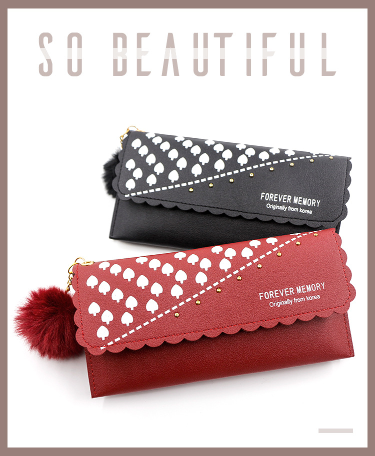 Factory Direct Supply Korean Simple and Sweet Women's Long Wallet Fashion Wallet Coin Purse Clutch Women's Long Wallet
