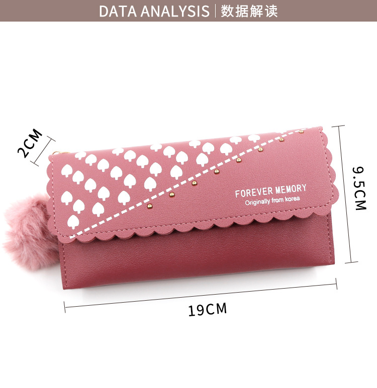 Factory Direct Supply Korean Simple and Sweet Women's Long Wallet Fashion Wallet Coin Purse Clutch Women's Long Wallet