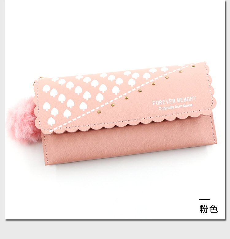 Factory Direct Supply Korean Simple and Sweet Women's Long Wallet Fashion Wallet Coin Purse Clutch Women's Long Wallet