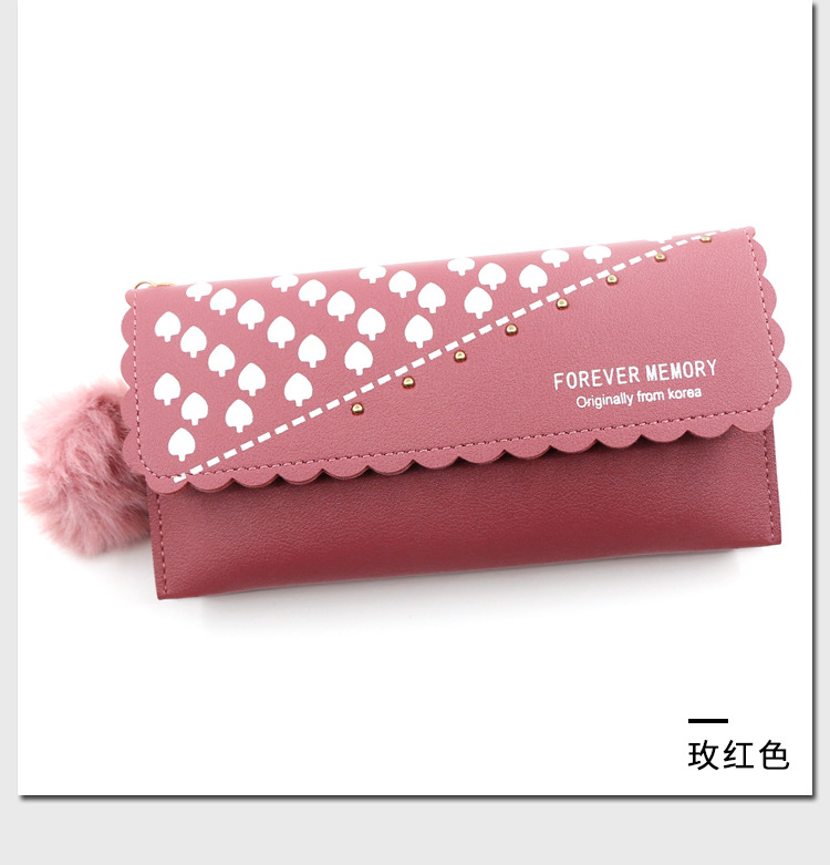 Factory Direct Supply Korean Simple and Sweet Women's Long Wallet Fashion Wallet Coin Purse Clutch Women's Long Wallet