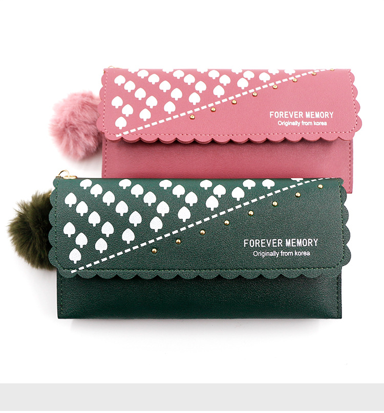 Factory Direct Supply Korean Simple and Sweet Women's Long Wallet Fashion Wallet Coin Purse Clutch Women's Long Wallet