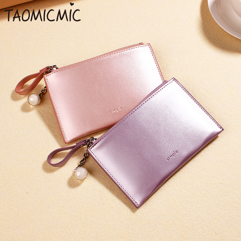 Qian Kai New KoreanStyle MultiFunction Mini Pearly Lustre Laser Creative Coin Purse Japanese and Korean Women&#039;s Wallet